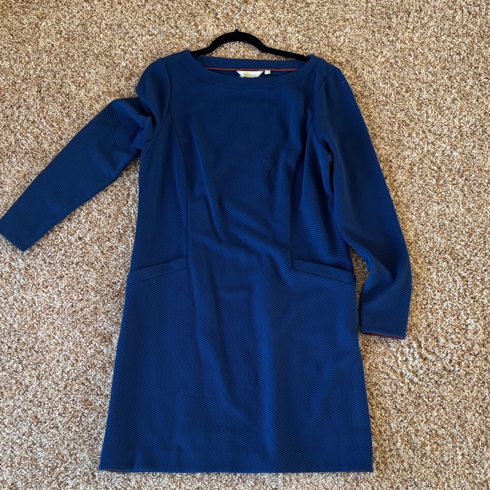 Boden Blue Long Sleeve Dress